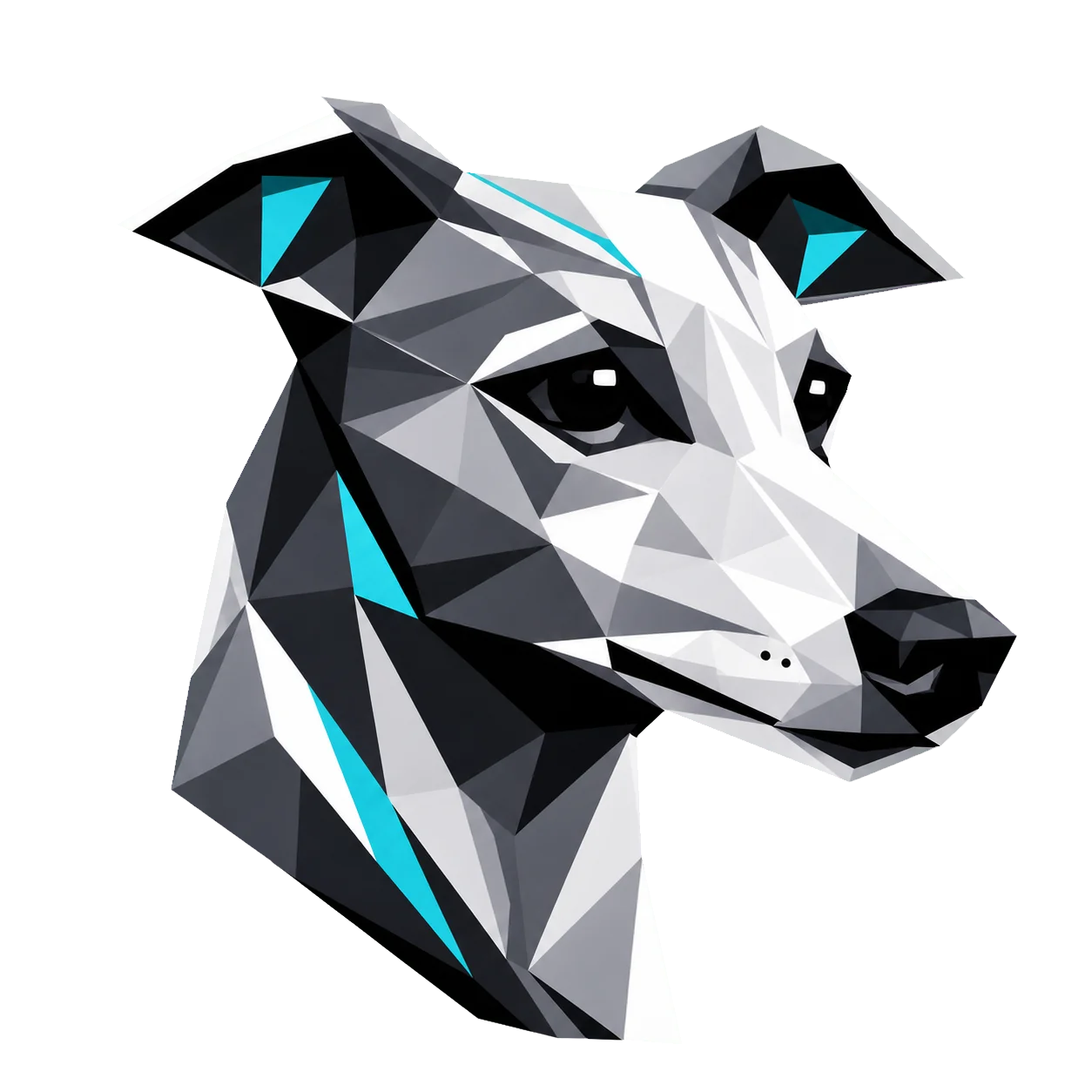 Low-poly whippet illustration